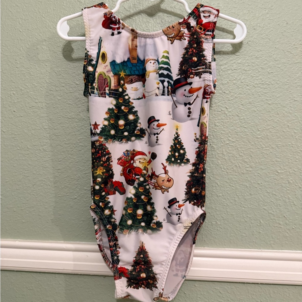 Christmas Tree and Snowman Gymnastics Leotard